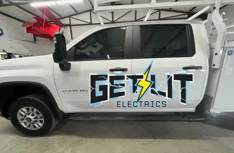 Partial Wrap Spotlight: Get Lit Electrics Work Truck Wrap