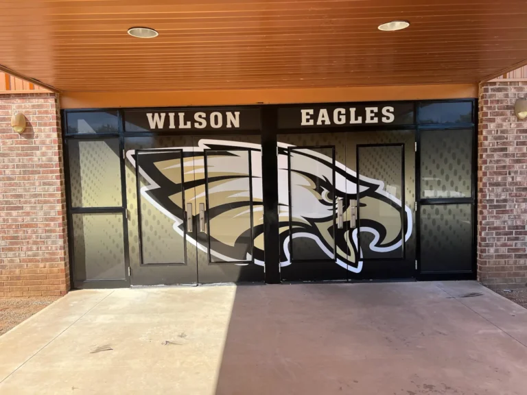 Wilson Eagles Door Wraps: School Pride in Black & Gold
